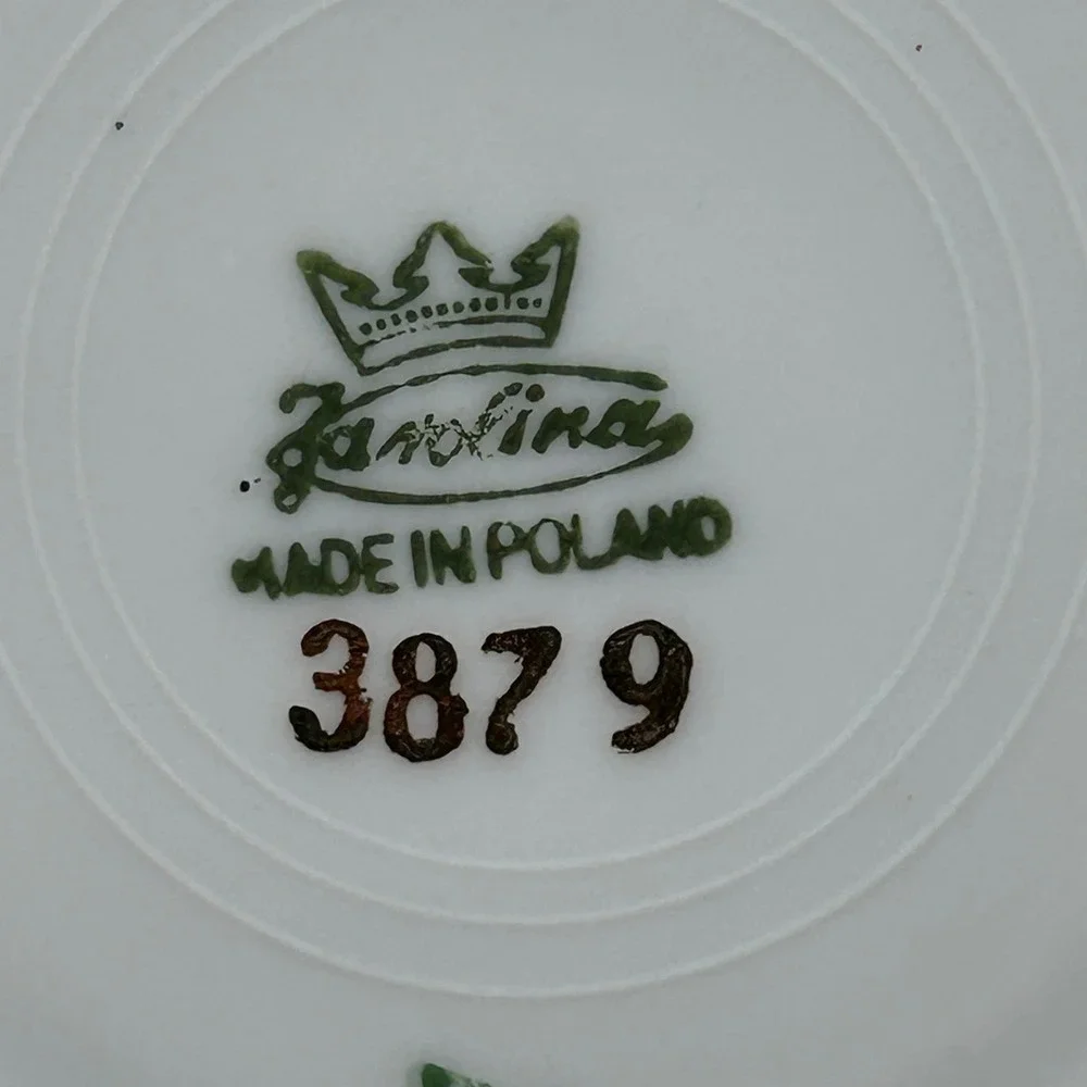 Favolina Karolina Jarolina Poland 3879 Saucer‎ Silver Scalloped Floral 12